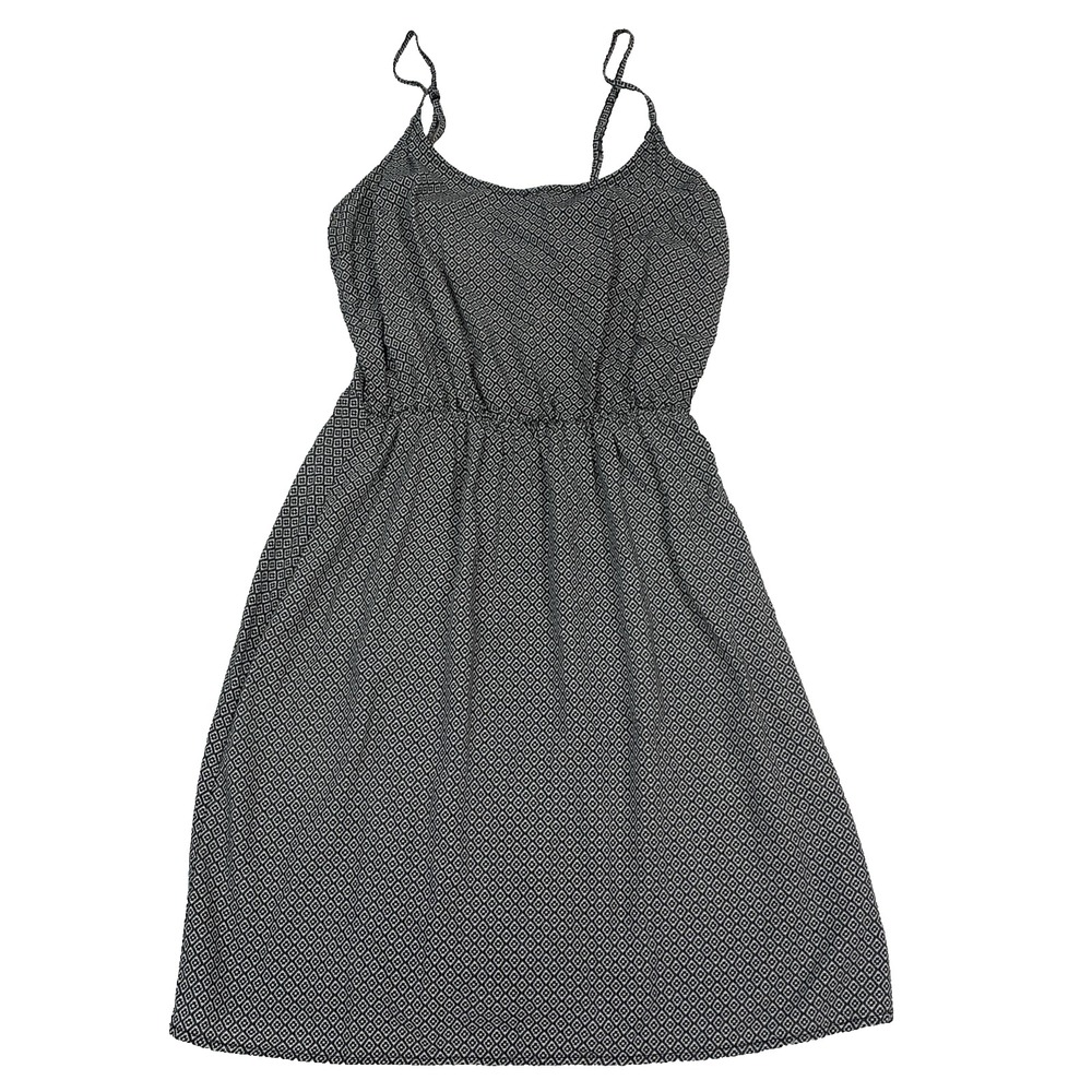 Old Navy Black White Geometric Sundress Spaghetti Strap Elastic Waist Womens S